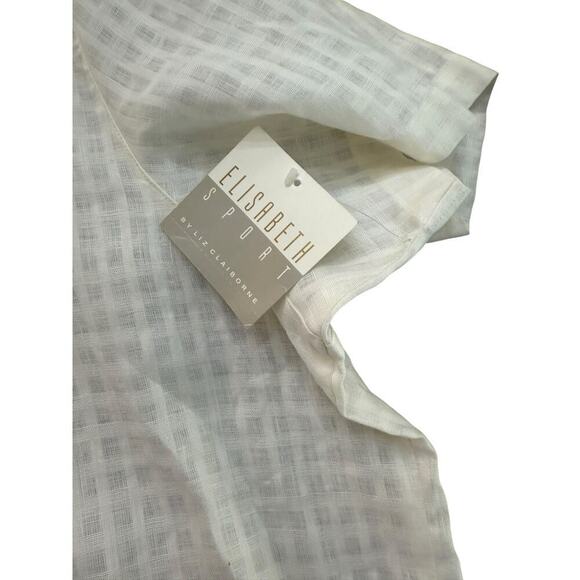 NWT Elisabeth by Liz Claiborne Cream Classic linen Button Down Shirt Size 22 - Picture 3 of 6